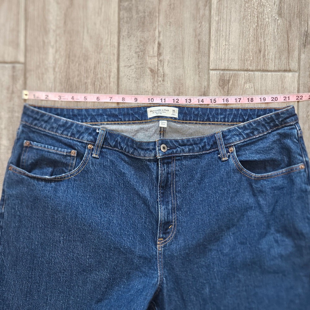 Abercrombie & Fitch 90s Relaxed Jean Women Size 36 Long Curve Love High Rise - Picture 5 of 11